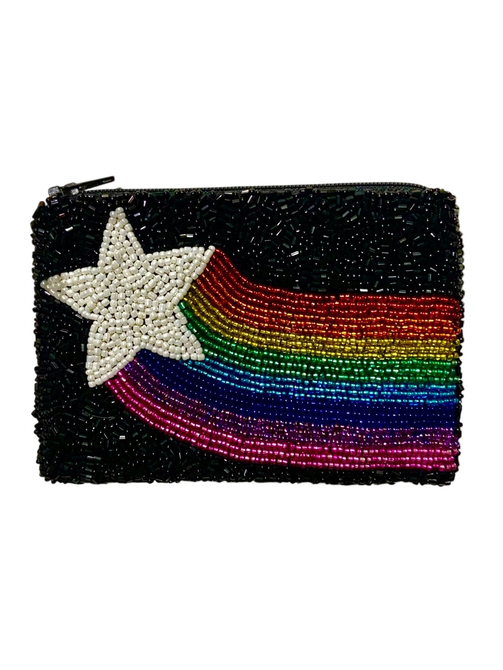 Tiana Beaded Star Rainbow Zippered Coin Purse